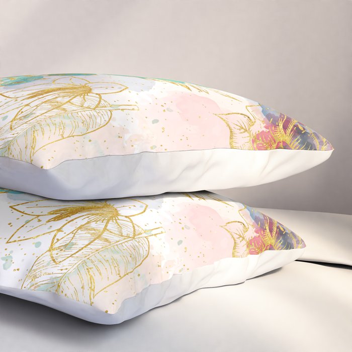 Golden flowers Pillow Sham Gallery Image 3
