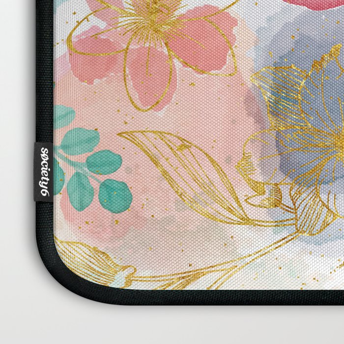 Golden flowers Laptop Sleeve Gallery Image 3