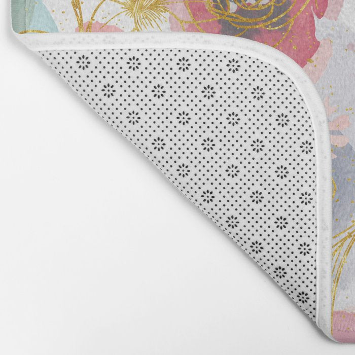 Golden flowers Bath Mat Gallery Image 2