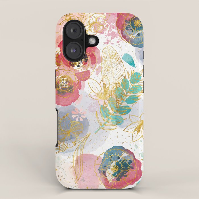 Golden flowers iPhone Case Gallery Image 1