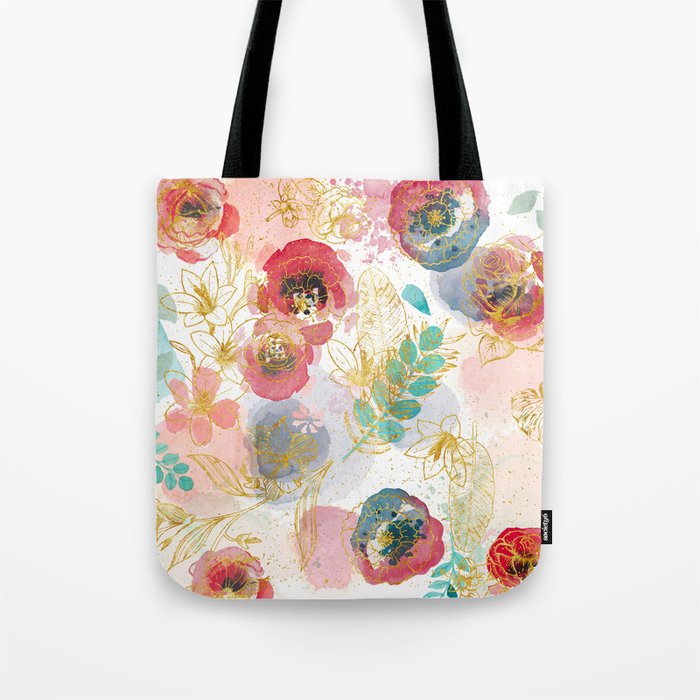Golden flowers Tote Bag Gallery Image 1