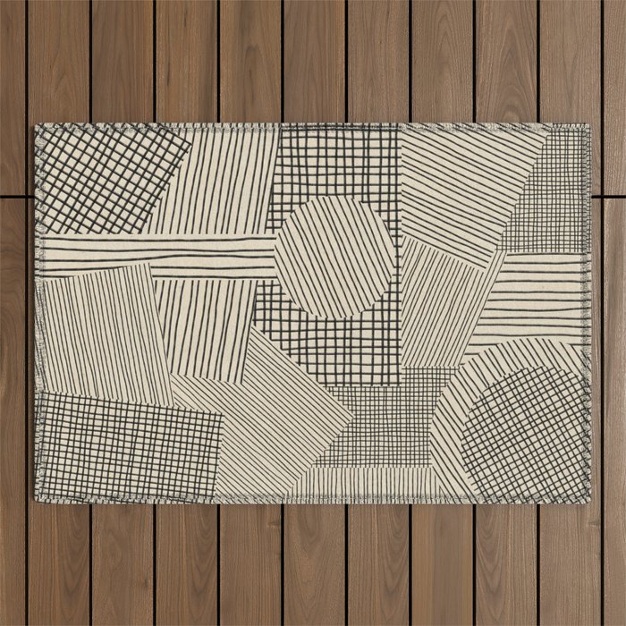 Old Collage Outdoor Rug Gallery Image 1