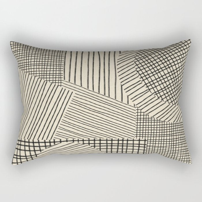 Old Collage Rectangular Pillow Gallery Image 1