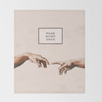 The Creation of Adam by Michelangelo Throw Blanket Gallery Image 2