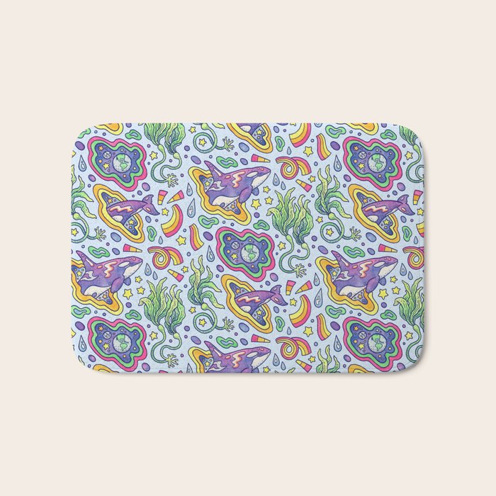 Ocean Portal I: Orca | Whale Space Art Bath Mat Gallery Image 1