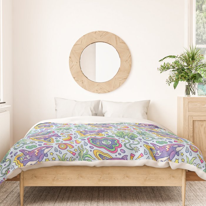 Ocean Portal I: Orca | Whale Space Art Duvet Cover Gallery Image 3