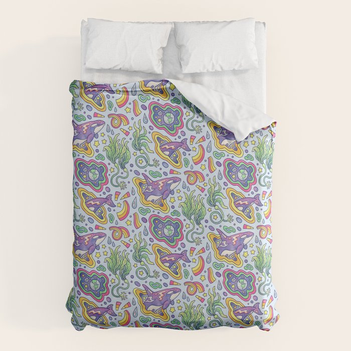 Ocean Portal I: Orca | Whale Space Art Duvet Cover Gallery Image 6