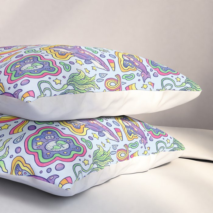 Ocean Portal I: Orca | Whale Space Art Pillow Sham Gallery Image 3