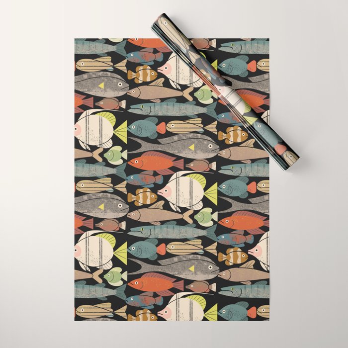 Fish Crowd No. 1 Wrapping Paper Gallery Image 1