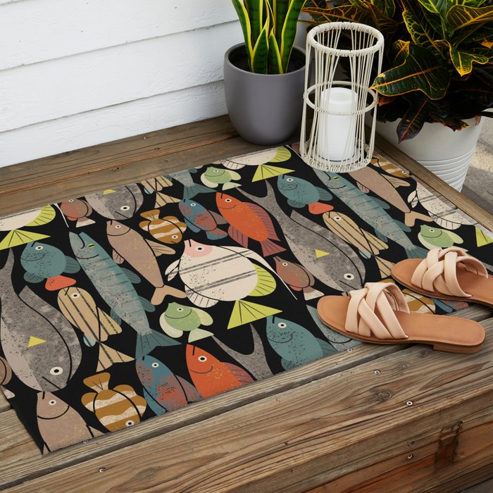 Fish Crowd No. 1 Outdoor Rug Gallery Image 2