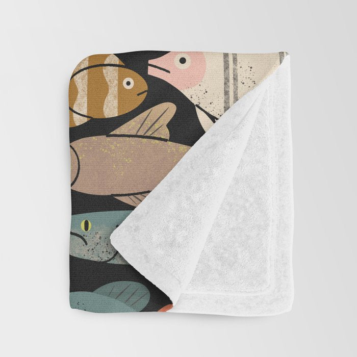 Fish Crowd No. 1 Throw Blanket Gallery Image 3