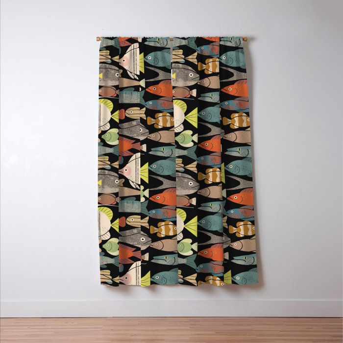 Fish Crowd No. 1 Window Curtain Gallery Image 3