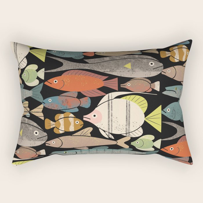 Fish Crowd No. 1 Rectangular Pillow Gallery Image 2