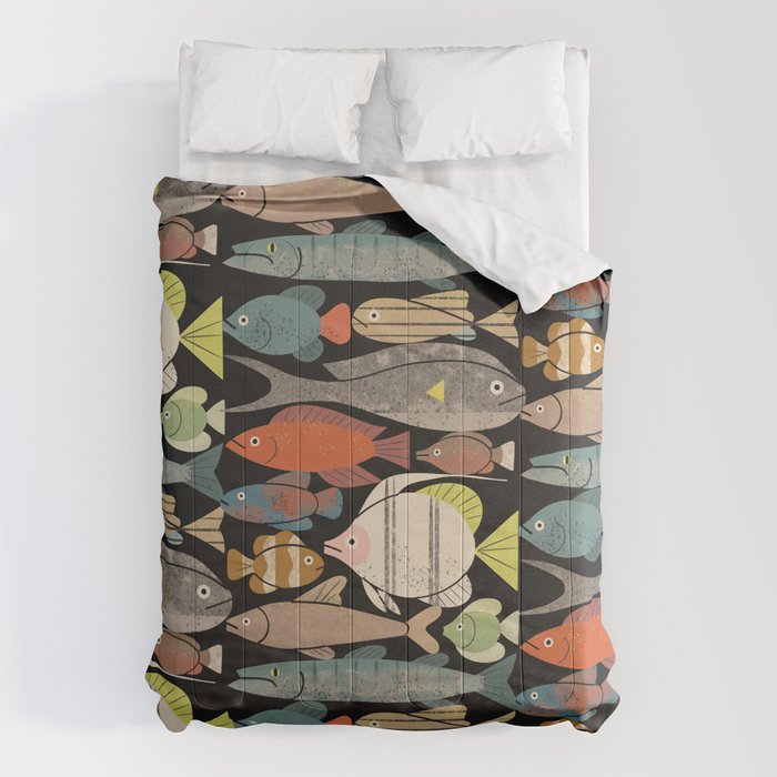 Fish Crowd No. 1 Comforter Gallery Image 1