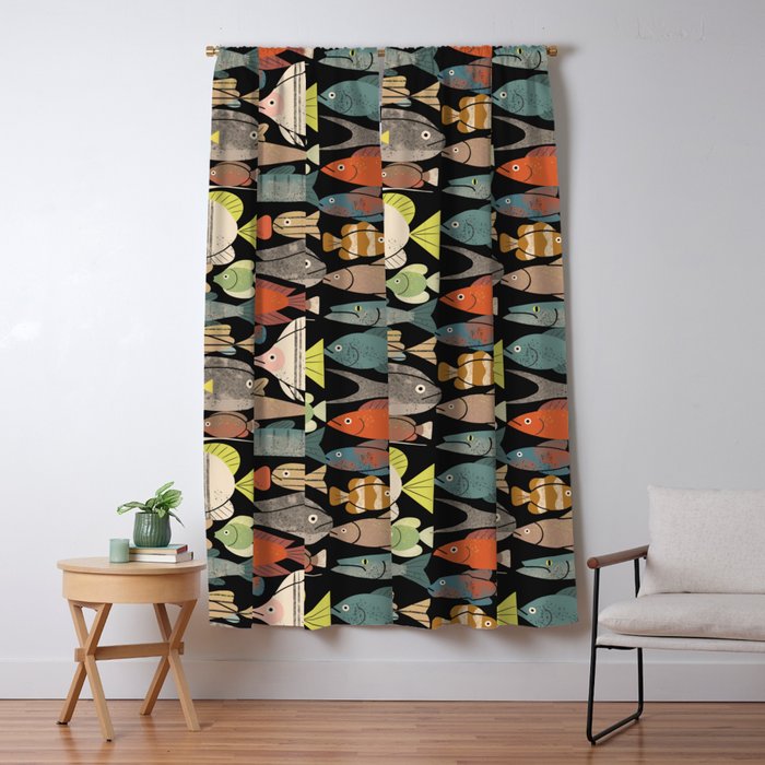 Fish Crowd No. 1 Window Curtain Gallery Image 5