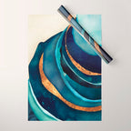 Abstract Blue with Gold Wrapping Paper Gallery Image 1
