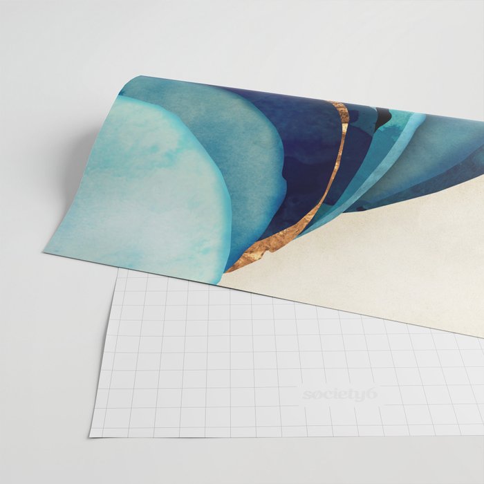 Abstract Blue with Gold Wrapping Paper Gallery Image 2