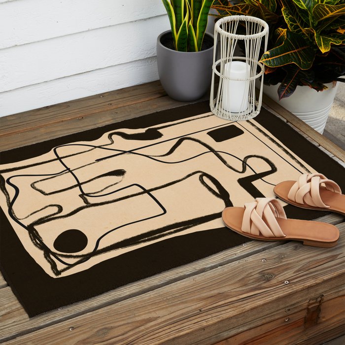 Abstract line art 133 Outdoor Rug Gallery Image 2