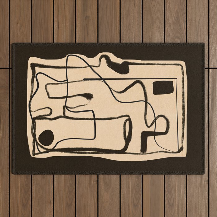 Abstract line art 133 Outdoor Rug Gallery Image 1