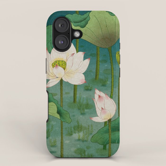 Lotus flowers A -  Minhwa-Korean traditional/folk art iPhone Case Gallery Image 1