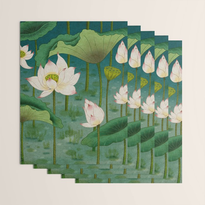 Lotus flowers A -  Minhwa-Korean traditional/folk art Wrapping Paper Gallery Image 3