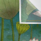 Lotus flowers A -  Minhwa-Korean traditional/folk art Wall Tapestry Gallery Image 3