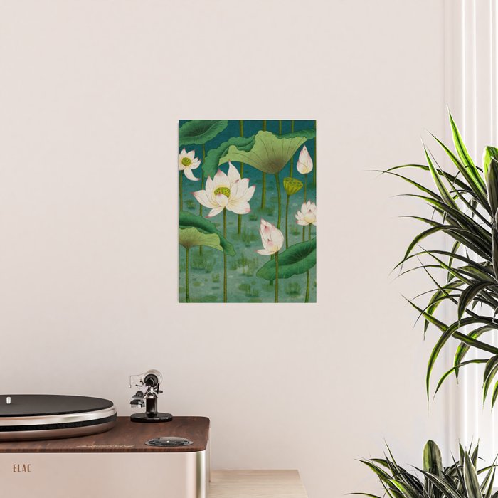 Lotus flowers A -  Minhwa-Korean traditional/folk art Poster Gallery Image 2