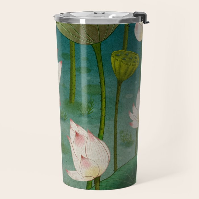 Lotus flowers A -  Minhwa-Korean traditional/folk art Travel Mug Gallery Image 2