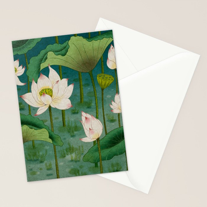 Lotus flowers A -  Minhwa-Korean traditional/folk art Stationery Card Gallery Image 2