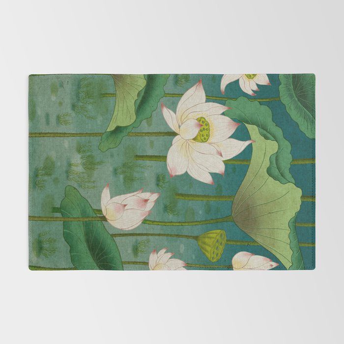Lotus flowers A -  Minhwa-Korean traditional/folk art Rug Gallery Image 2