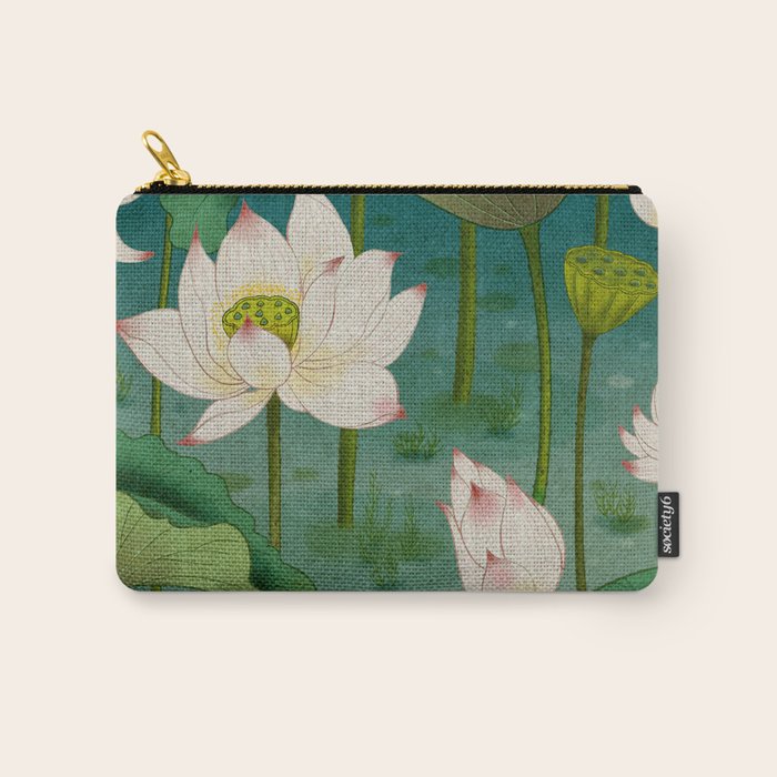 Lotus flowers A -  Minhwa-Korean traditional/folk art Carry All Pouch Gallery Image 1