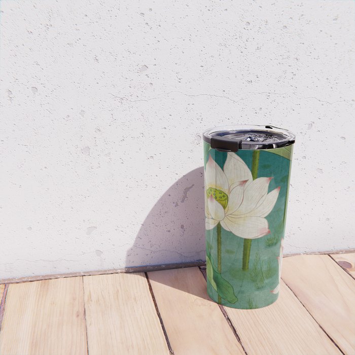 Lotus flowers A -  Minhwa-Korean traditional/folk art Travel Mug Gallery Image 4