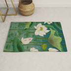Lotus flowers A -  Minhwa-Korean traditional/folk art Rug Gallery Image 1
