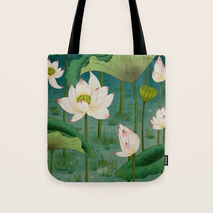 Lotus flowers A -  Minhwa-Korean traditional/folk art Tote Bag Gallery Image 1