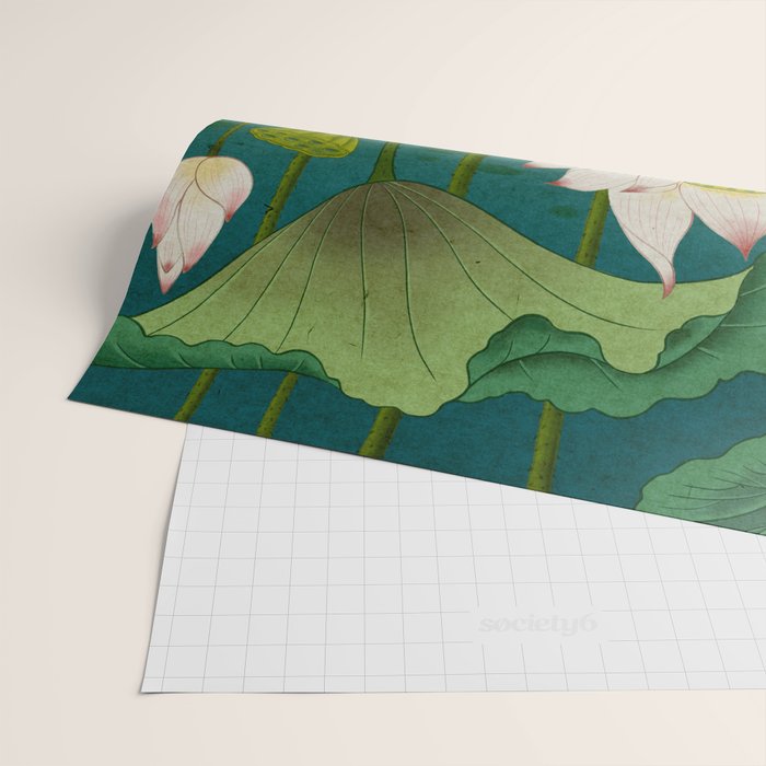Lotus flowers A -  Minhwa-Korean traditional/folk art Wrapping Paper Gallery Image 2