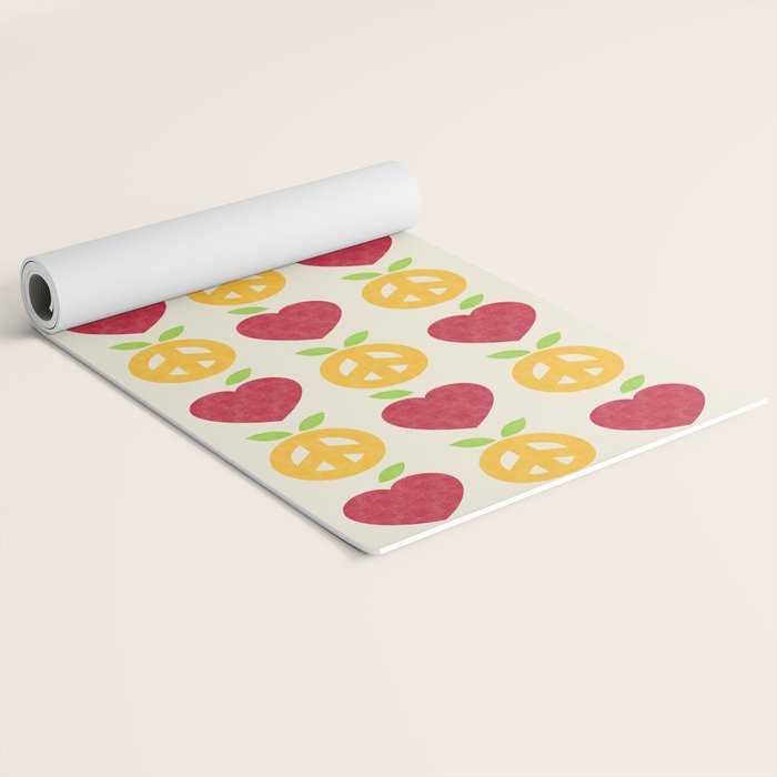 Apple and Orange - Love and Peace Yoga Mat Gallery Image 2