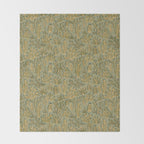 Cactus Desert - green and gold Throw Blanket Gallery Image 2