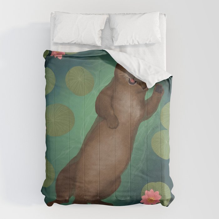 swimming otter Comforter Gallery Image 1