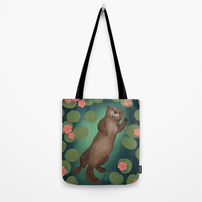 swimming otter Tote Bag Gallery Image 2