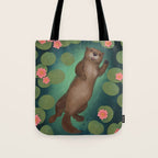 swimming otter Tote Bag Gallery Image 1