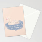 If in doubt, swan about, cute swan drawing Stationery Card Gallery Image 2