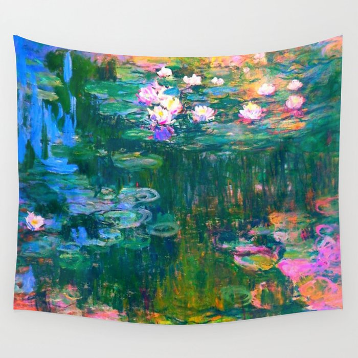 Claude Monet Water Lilies, Monet Nymphéas Wall Tapestry Gallery Image 4