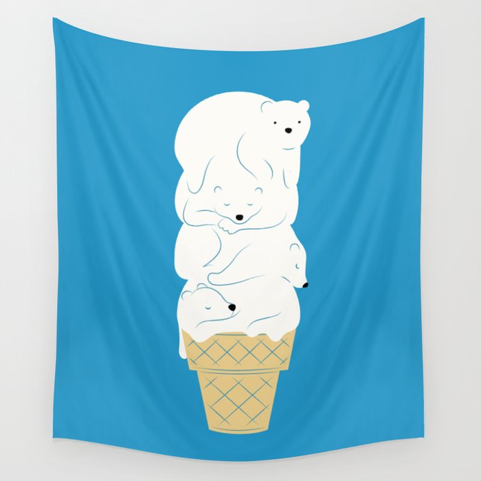 Polar Bear Ice Cream Wall Tapestry Gallery Image 4