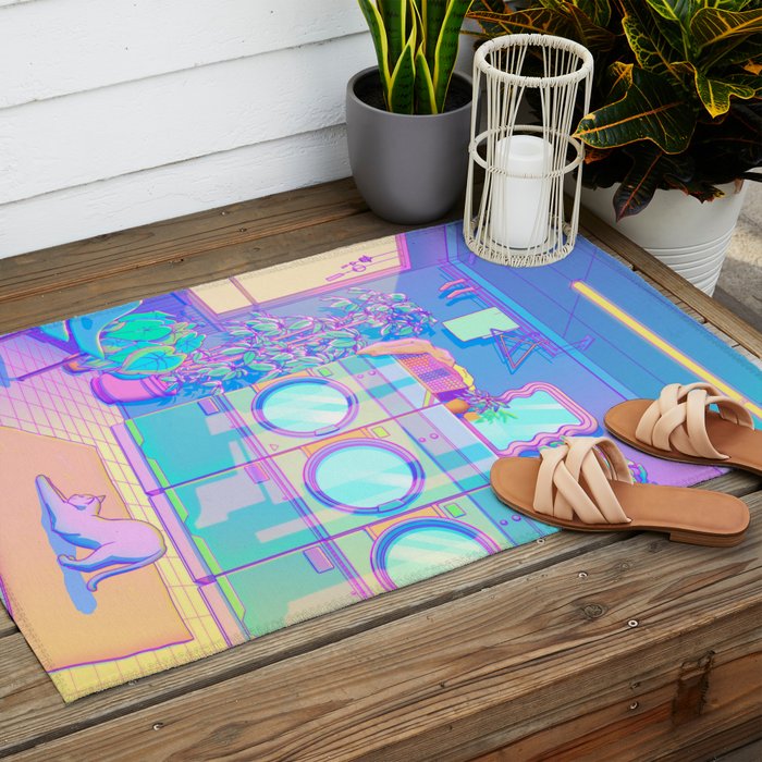 Laundry Blues Outdoor Rug Gallery Image 2