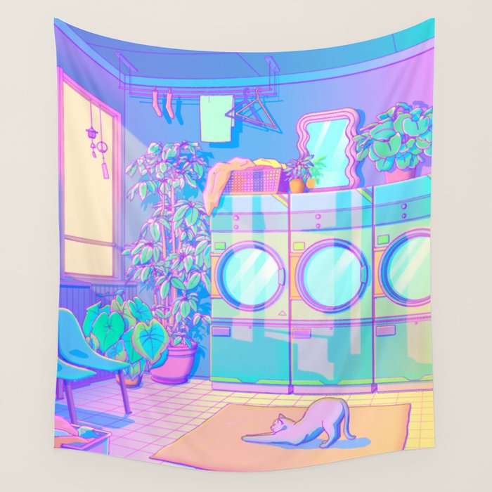 Laundry Blues Wall Tapestry Gallery Image 4