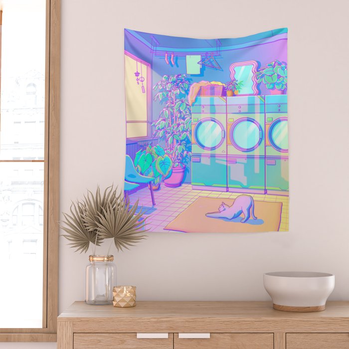 Laundry Blues Wall Tapestry Gallery Image 2