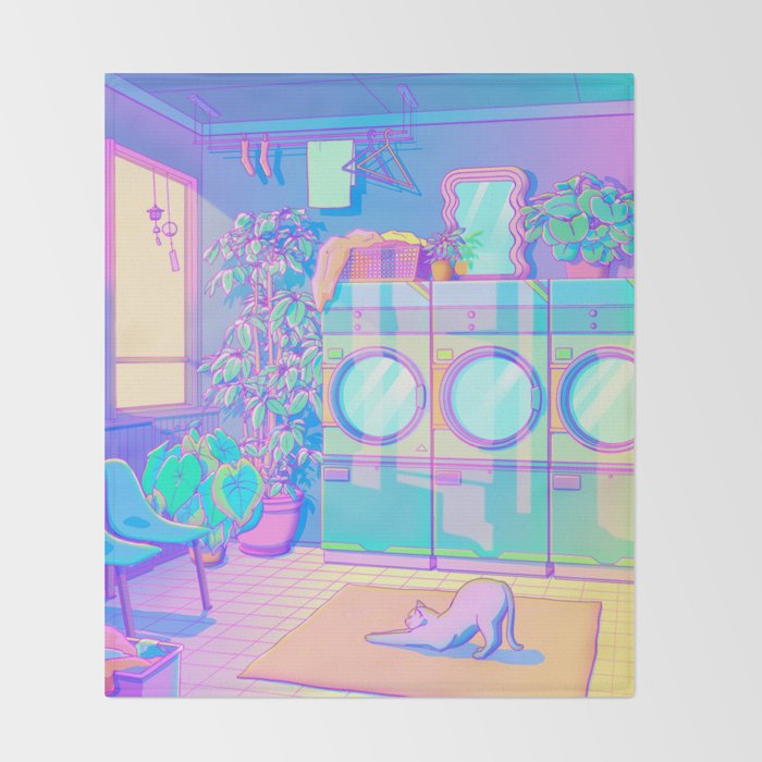 Laundry Blues Throw Blanket Gallery Image 2