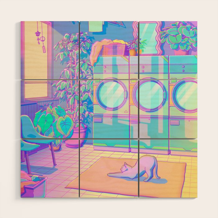 Laundry Blues Wood Wall Art Gallery Image 1
