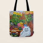 'Master of Cat College' Vintage Cat Art by Louis Wain Tote Bag Gallery Image 1