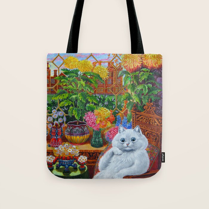 'Master of Cat College' Vintage Cat Art by Louis Wain Tote Bag Gallery Image 1